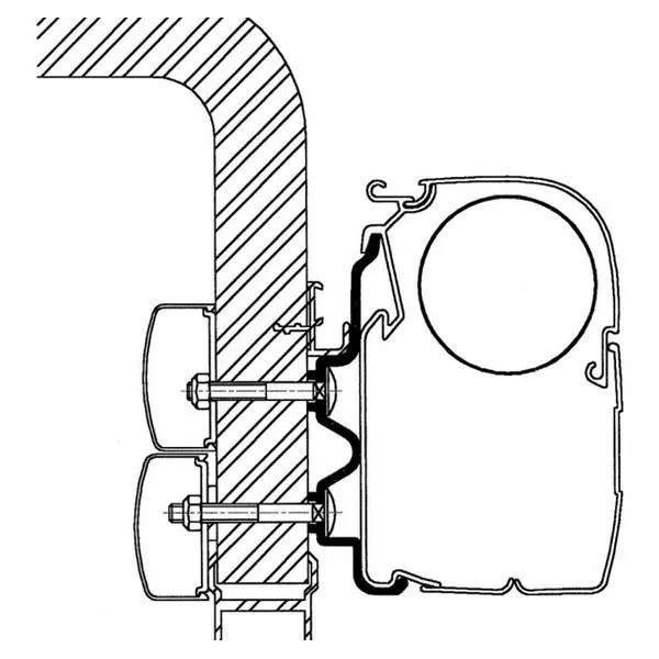 Thule Adapter Hymer Exsis / Hymer Camp Bis Baujahr 2011, Länge 3,5 M