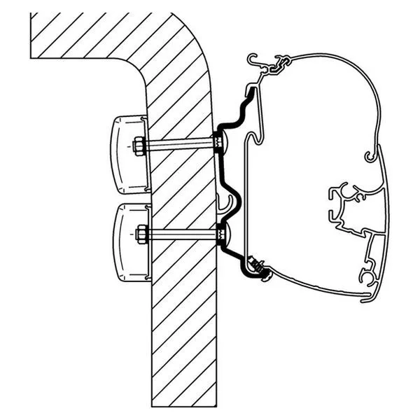 Thule Adapter Hymer Exsis / Hymer Camp Ab Baujahr 2012, Länge 4,5 M