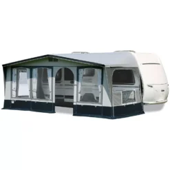 Wohnwagen-Vorzelt Brand Topas 240 -Campingzelt brand topas 240 wohnwagenvorzelt tuer mittig seitenwand abgeklappt 1000 1 21963