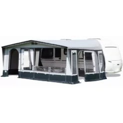 Vorzelt Brand Topas 300 -Campingzelt brand topas 300 tuer ganz links 2 frontelemente zu balkon abgeklappt seiteneingang rechts offen 1000 1 19902