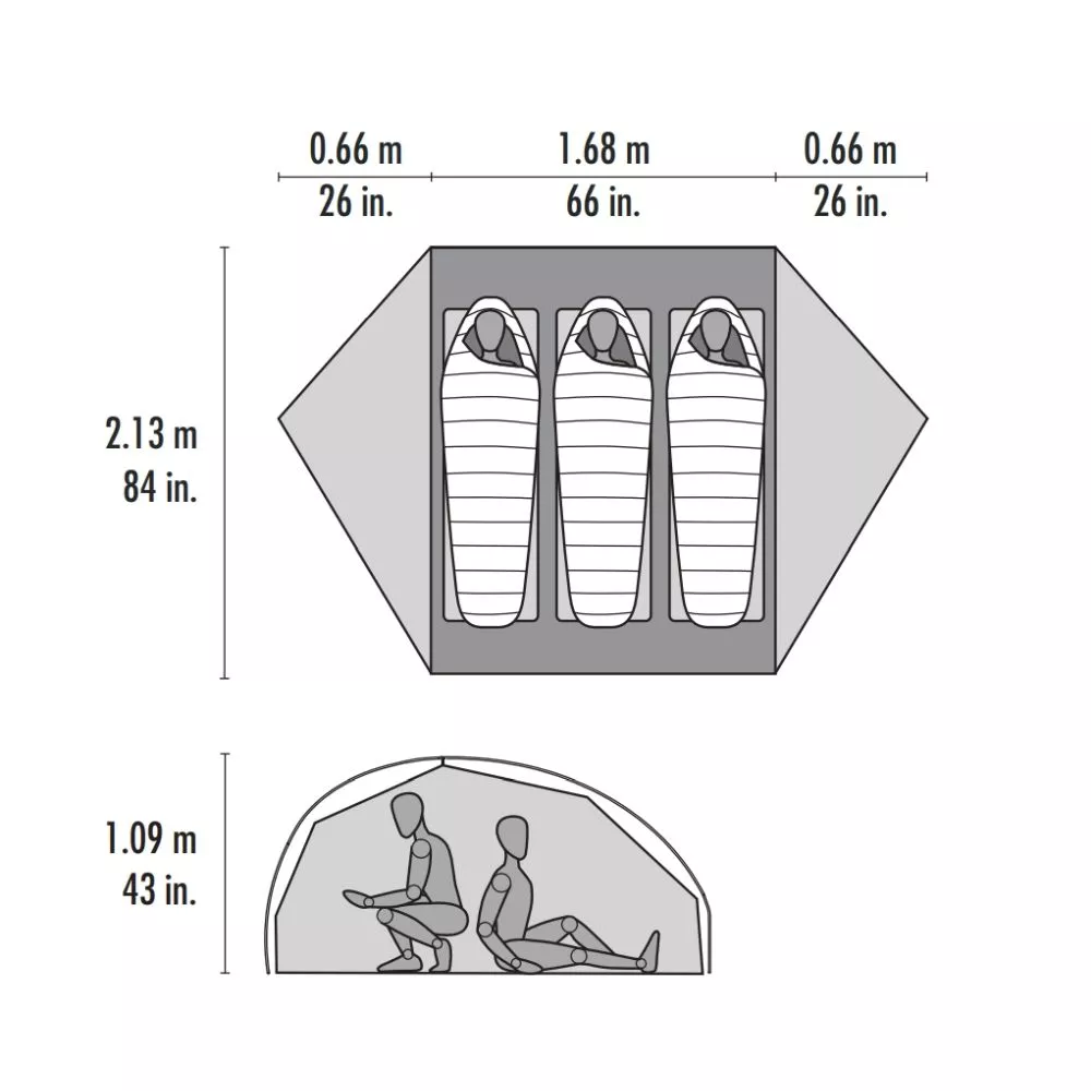 Trekking-Zelt MSR FreeLite 3, Grün 2 Trekking-Zelt MSR FreeLite 3, Grün – Bild 2